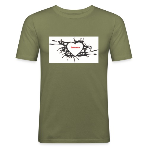 suriname heart - Mannen slim fit T-shirt
