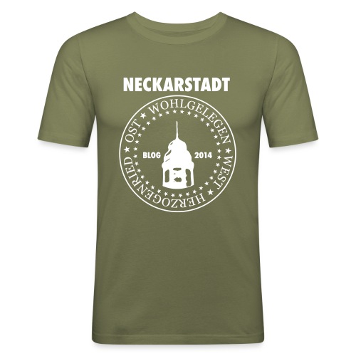 Neckarstadt – Blog seit 2014 (Logo hell) - Männer Slim Fit T-Shirt
