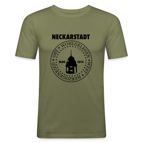 Neckarstadt Blog seit 2014 (Logo dunkel) - Männer Slim Fit T-Shirt
