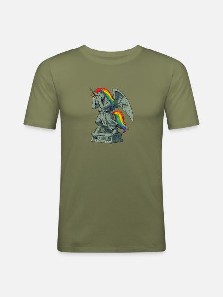 Horn To Blink - Männer Slim Fit T-Shirt - Khaki Grün
