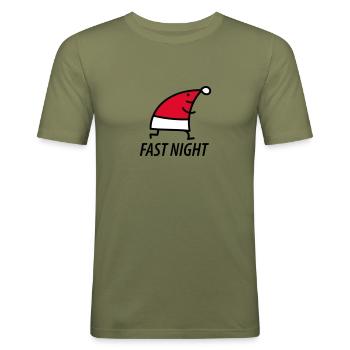 Weihnachten Jogging - Männer Slim Fit T-Shirt - Khaki Grün - Vorne - Jaron (178cm)