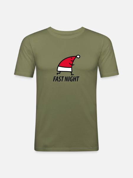 Christmas Jogging - Men's Slim Fit T-Shirt - khaki green