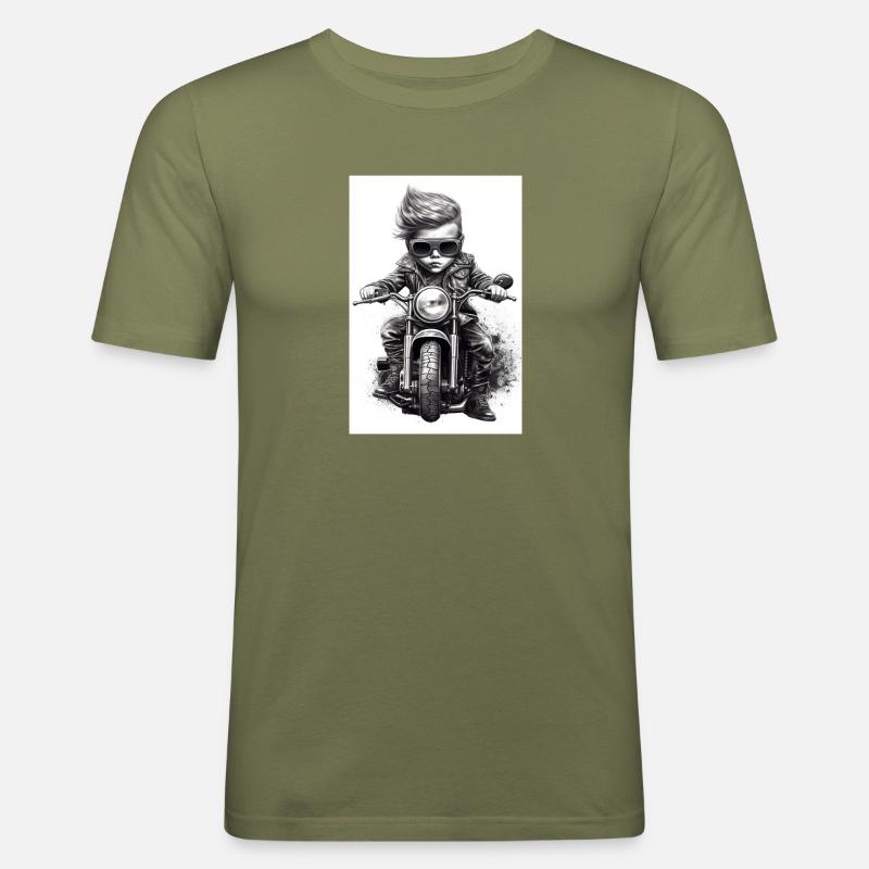 Junior Biker - Männer Slim Fit T-Shirt - Khaki Grün