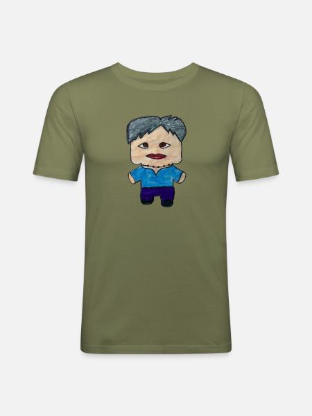 Claudi Party - Männer Slim Fit T-Shirt - Khaki Grün