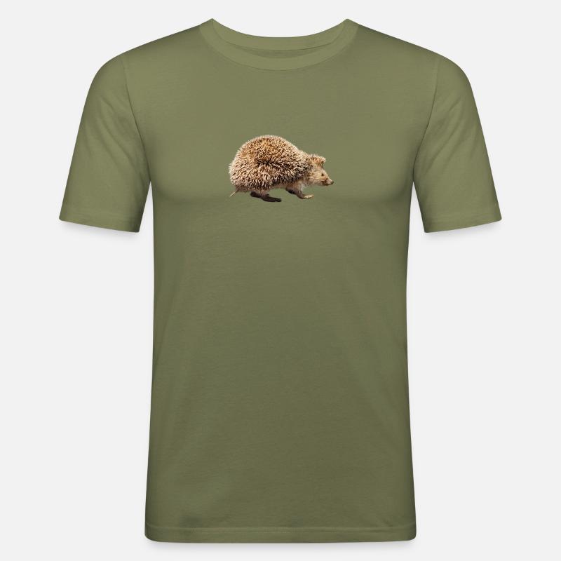 Igel - Männer Slim Fit T-Shirt - Khaki Grün