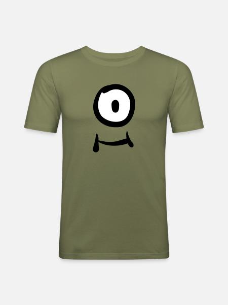 oneeye - Männer Slim Fit T-Shirt - Khaki Grün