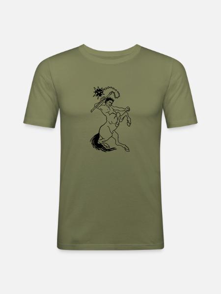 Kampf-Kentauer - Männer Slim Fit T-Shirt - Khaki Grün