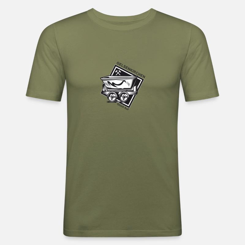Gelsenkirchen Lore - Männer Slim Fit T-Shirt - Khaki Grün