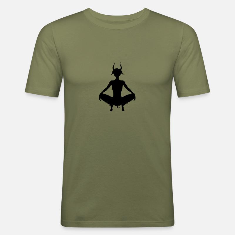 devil - Männer Slim Fit T-Shirt - Khaki Grün