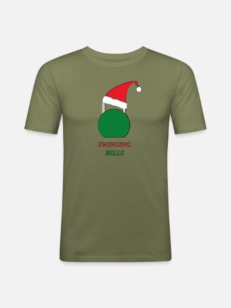 Swinging Bells - Men's Slim Fit T-Shirt - khaki green