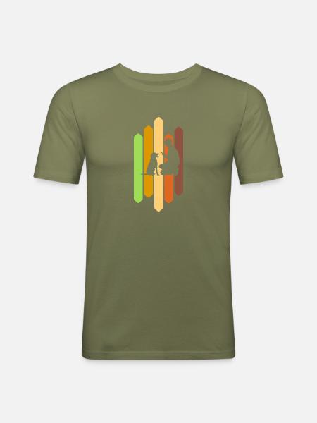 Hundetrainer Agility Hundeschule - Männer Slim Fit T-Shirt - Khaki Grün