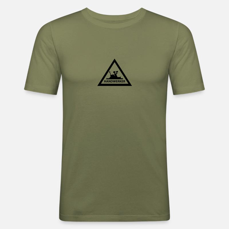handwerker - Männer Slim Fit T-Shirt - Khaki Grün