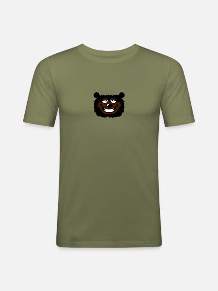 bear_head - Men's Slim Fit T-Shirt - khaki green