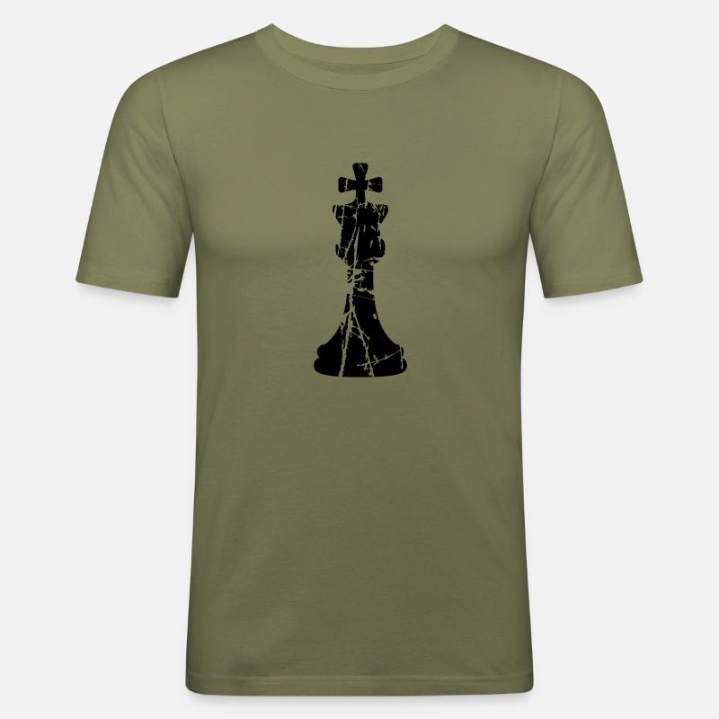 Scratch cracks chess - Men's Slim Fit T-Shirt - khaki green