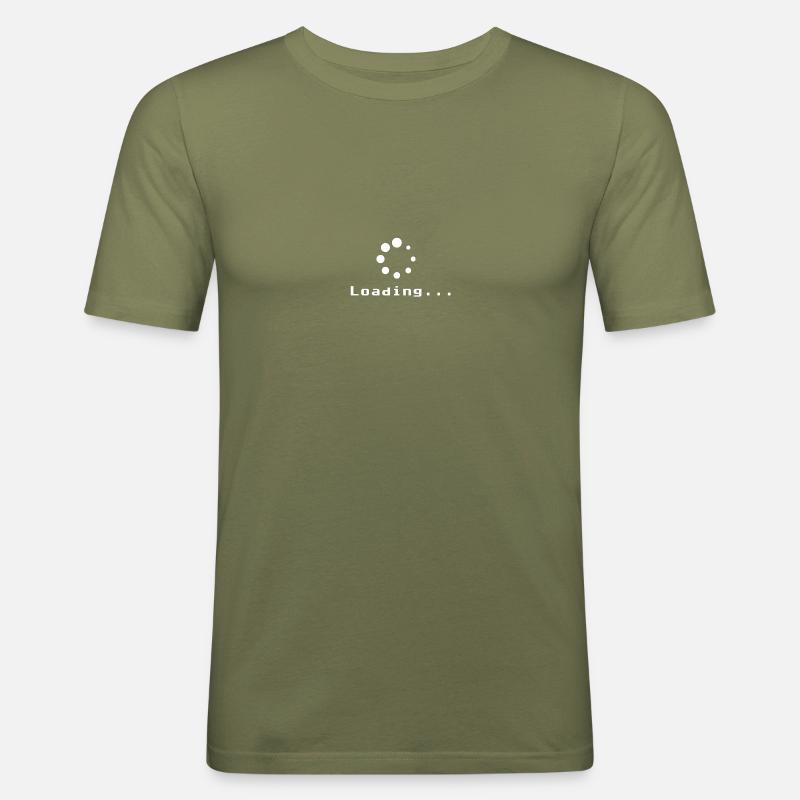 Loading - Ladeanimation (Hell) - Männer Slim Fit T-Shirt - Khaki Grün