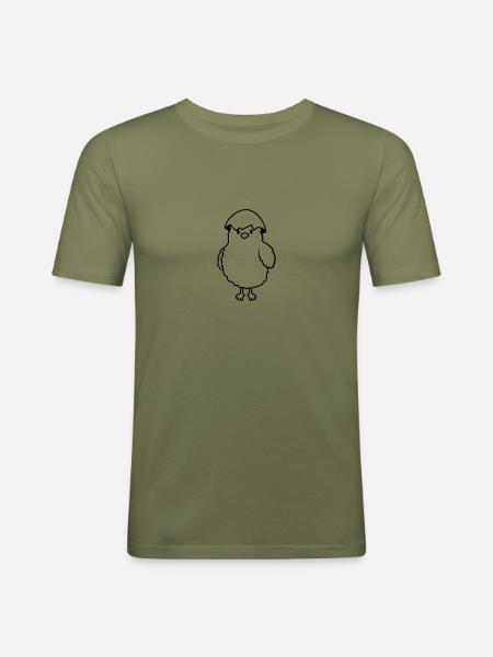 Chicas con cáscara de huevo en la cabeza - Camiseta ajustada hombre - verde caqui
