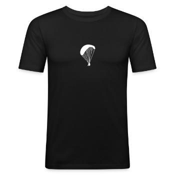 Gleitschirm - Männer Slim Fit T-Shirt - Schwarz - Vorne - Nik (191cm)
