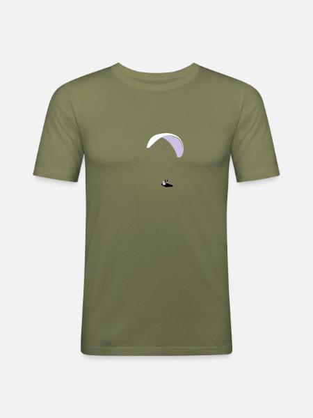 Paraglider - Gleitschirm XC - Männer Slim Fit T-Shirt - Khaki Grün