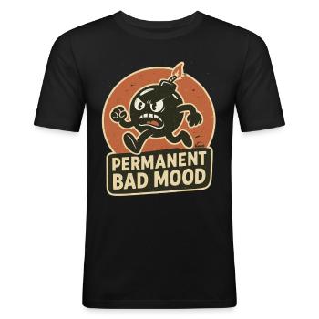 Angry Bomb : Toujours de mauvaise humeur - T-shirt près du corps Homme - noir - Devant - Nik (191cm)