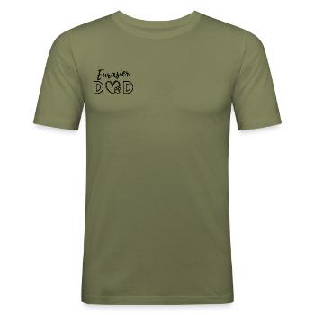 Eurasier DAD - Männer Slim Fit T-Shirt - Khaki Grün - Vorne - Jaron (178cm)