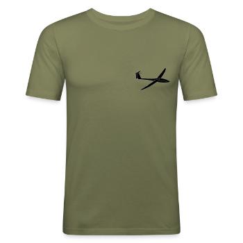 Glider Gliding Gliding Gliding Glider - Men's Slim Fit T-Shirt - khaki green - Front - Jaron (178cm)