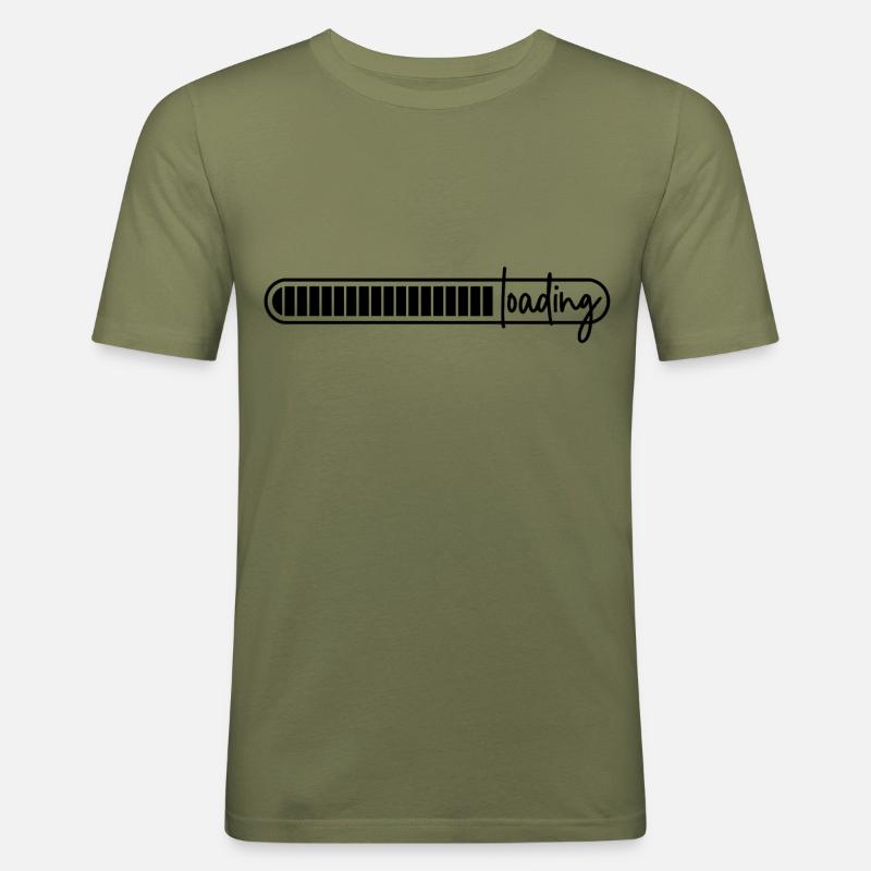 loading bar - loading - loading - Men's Slim Fit T-Shirt - khaki green