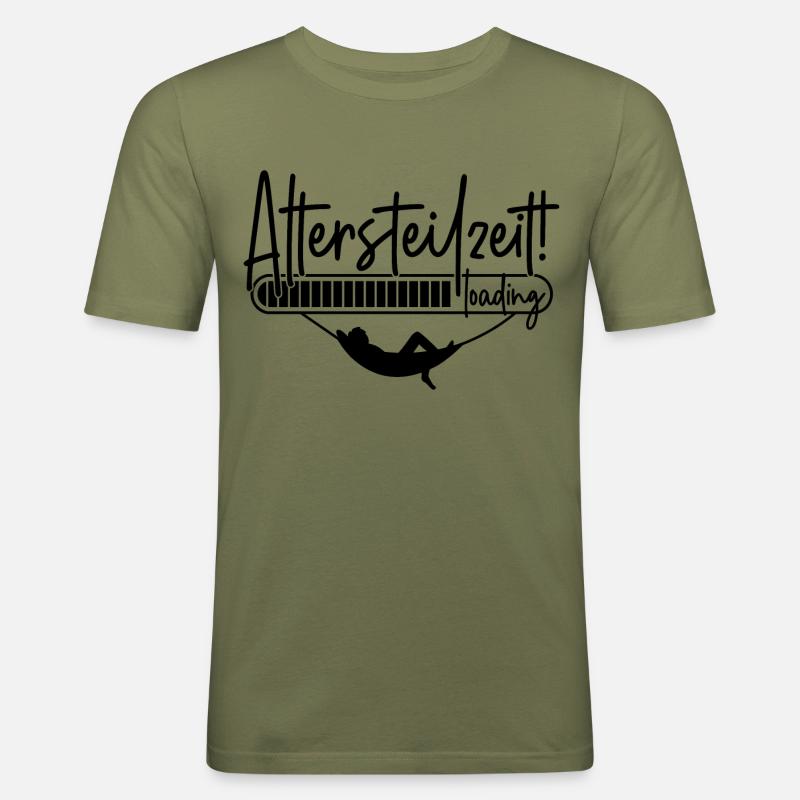 ATZ Ladebalken Hängematte Altersteilzeit loading - Männer Slim Fit T-Shirt - Khaki Grün