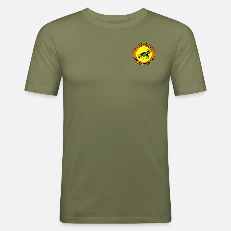 Mantrailer im Einsatz Australian Shepherd - Männer Slim Fit T-Shirt - Khaki Grün