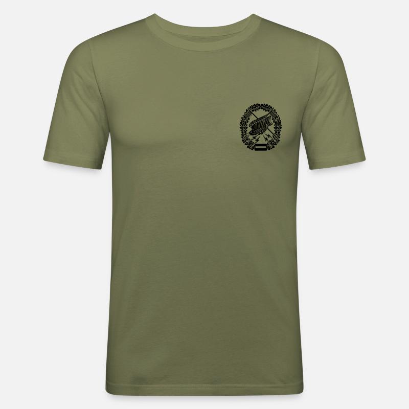 Fernspaeher White - Männer Slim Fit T-Shirt - Khaki Grün