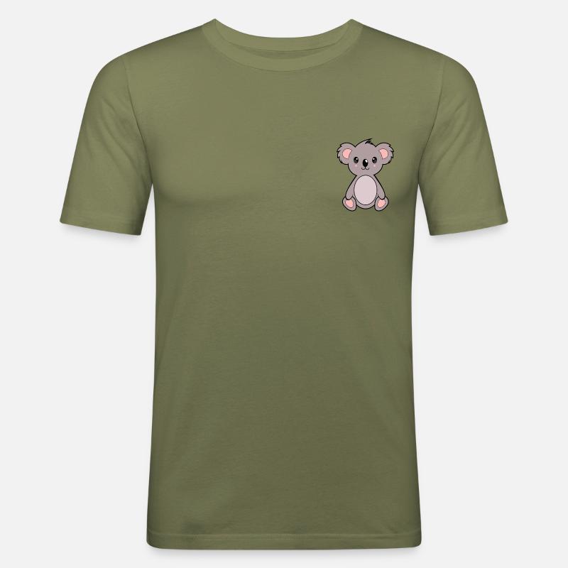 Chidi der Koala - Männer Slim Fit T-Shirt - Khaki Grün