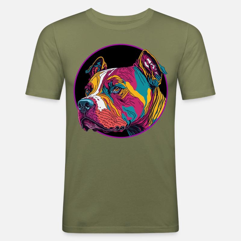 pitpull - Men's Slim Fit T-Shirt - khaki green