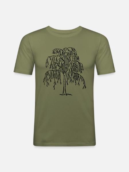tree - Men's Slim Fit T-Shirt - khaki green