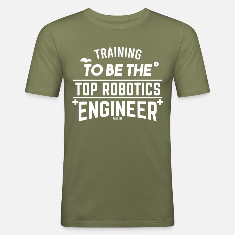 Roboter Kinder Robotics Nerd Computer - Männer Slim Fit T-Shirt - Khaki Grün