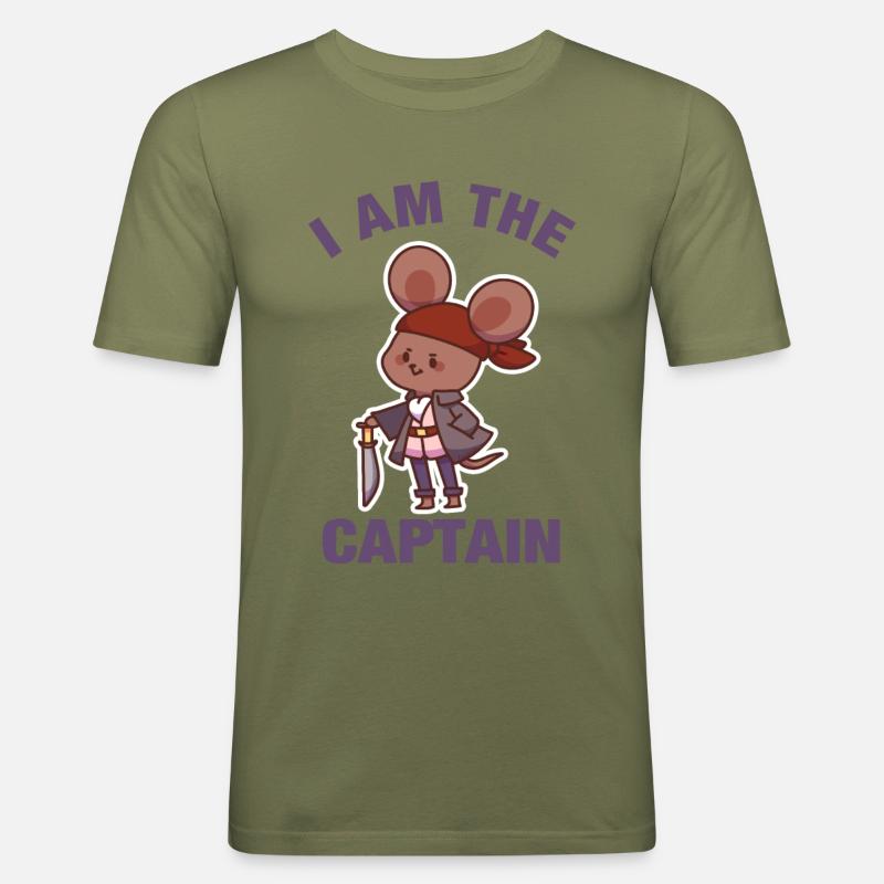 Mouse capitano capo pirata rapinatore bambini - Maglietta aderente da uomo - verde kaki