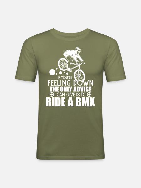 BMX - Men's Slim Fit T-Shirt - khaki green