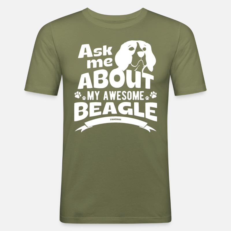Beagle - Männer Slim Fit T-Shirt - Khaki Grün