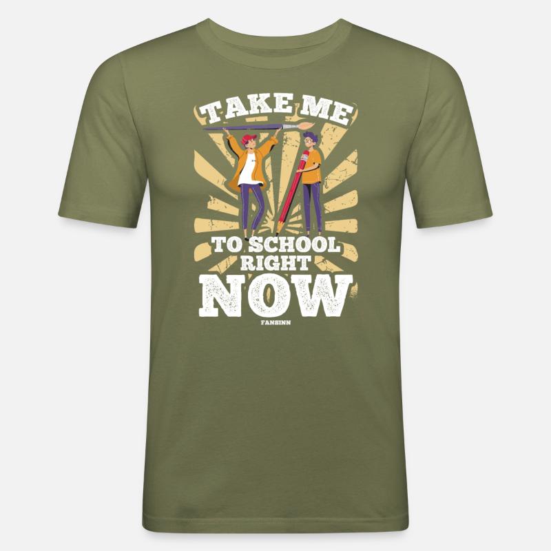 Kindergarten Schule Lehrer Spruch - Männer Slim Fit T-Shirt - Khaki Grün
