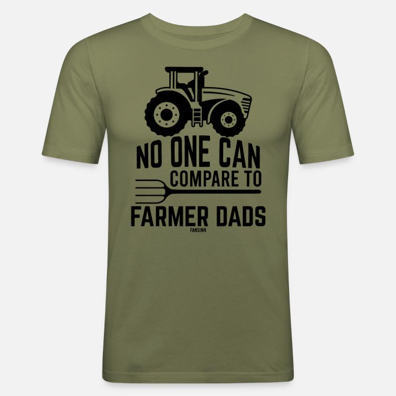 Farmer Dad Acker Bauer Geschenk - Männer Slim Fit T-Shirt - Khaki Grün