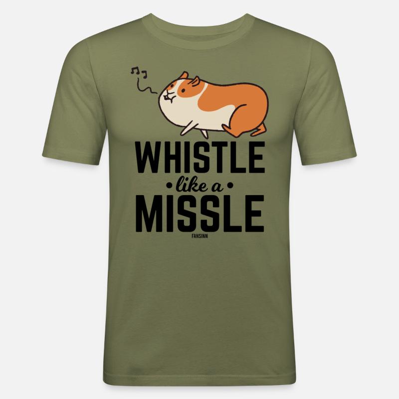 Hamster pfeift ein Lied - Männer Slim Fit T-Shirt - Khaki Grün
