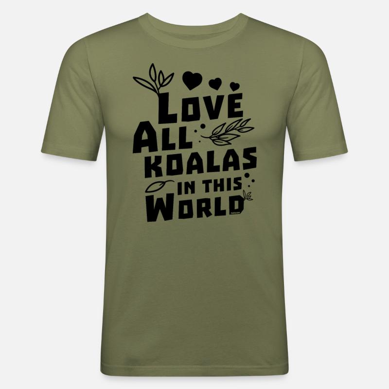 Koala Eukalyptus Liebe Kinder Mädchen - Männer Slim Fit T-Shirt - Khaki Grün