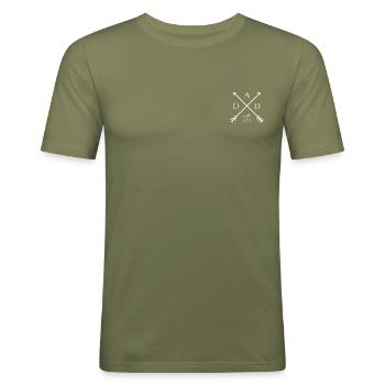 2023 DAD est 2023 collection - Männer Slim Fit T-Shirt - Khaki Grün - Vorne - Jaron (178cm)