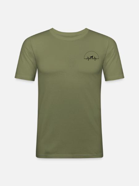 Heartbeat Italian wind chime - Men's Slim Fit T-Shirt - khaki green