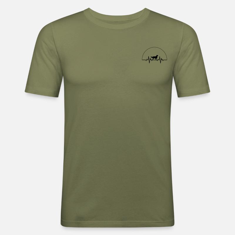 Herzschlag Irish Red Setter - Männer Slim Fit T-Shirt - Khaki Grün
