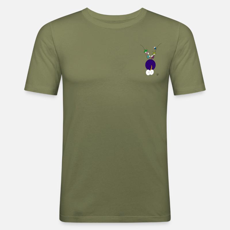 Dicker Vogel mit Freunden - Männer Slim Fit T-Shirt - Khaki Grün