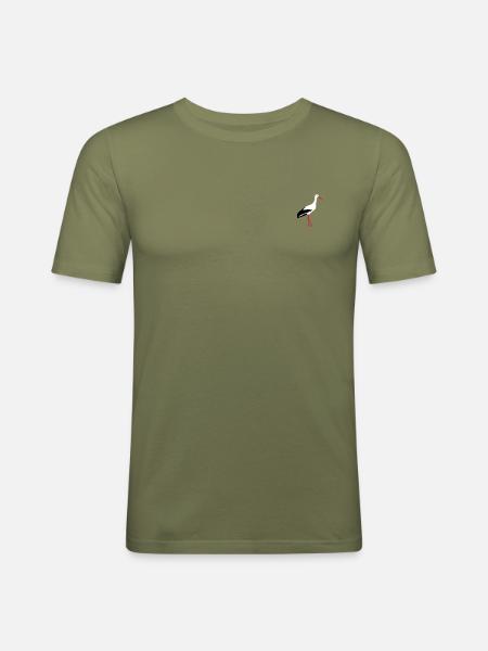 white stork - Men's Slim Fit T-Shirt - khaki green