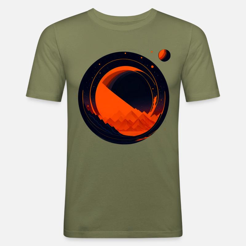 Space View / Mars 02 - Männer Slim Fit T-Shirt - Khaki Grün