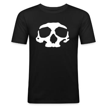 Visage du crâne - T-shirt près du corps Homme - noir - Devant - Nik (191cm)