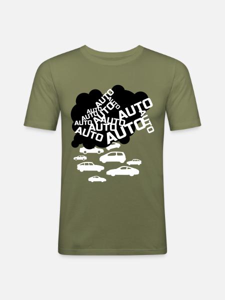 Auto Auto Auto! - Männer Slim Fit T-Shirt - Khaki Grün