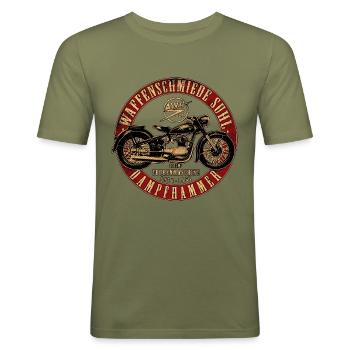 AWO 425 Touren - Männer Slim Fit T-Shirt - Khaki Grün - Vorne - Jaron (178cm)
