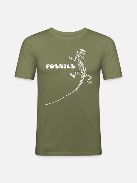 Dinosaurs, fossils, paleontologist, - Men's Slim Fit T-Shirt - khaki green